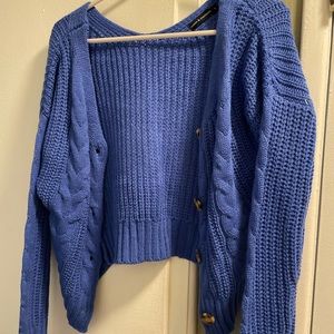 Women’s deep blue knit sweater